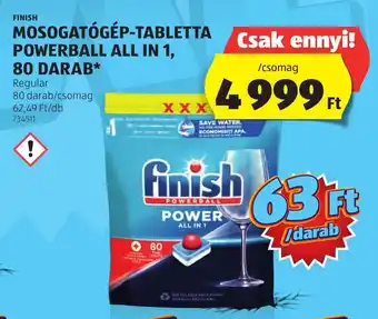 ALDI FINISH MOSOGATÓGÉP-TABLETTA POWERBALL ALL IN 1, 80 DARAB ajánlat