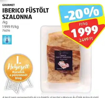 ALDI GOURMET IBERICO FÜSTÖLT SZALONNA 1 kg ajánlat