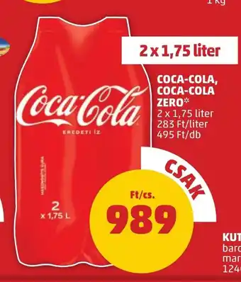 PENNY COCA-COLA, COCA-COLA ZERO 2 x 1,75 l ajánlat