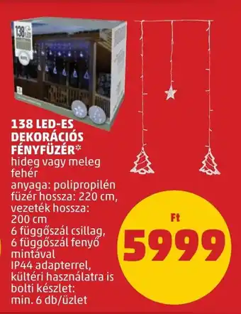 PENNY 138 LED-ES DEKORÁCIÓS FÉNYFÜZÉR 1 db ajánlat