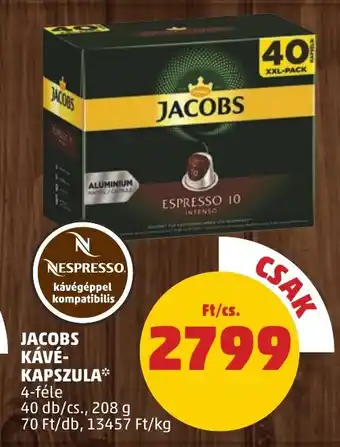 PENNY JACOBS KÁVÉ-KAPSZULA 40 db ajánlat