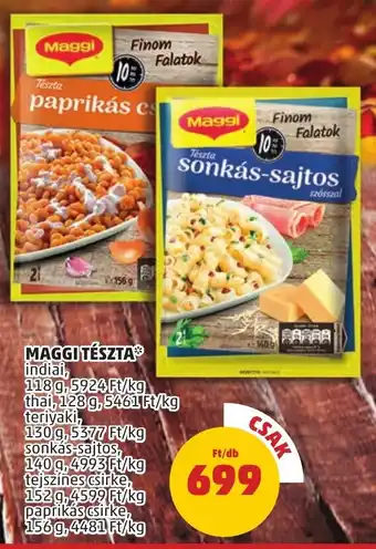 PENNY MAGGI TÉSZTA 118 - 156 g ajánlat