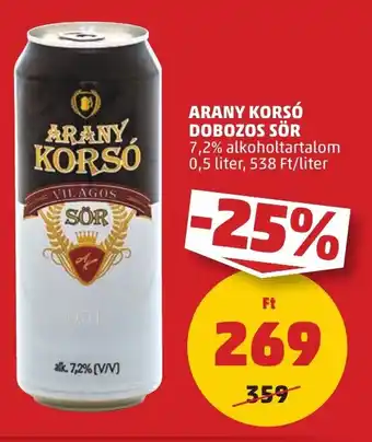 PENNY ARANY KORSÓ DOBOZOS SÖR 0,5 l ajánlat