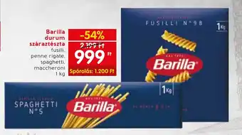 Spar Barilla durum száraztészta 1 kg ajánlat