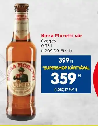 Spar Birra Moretti sör 0,33 l ajánlat