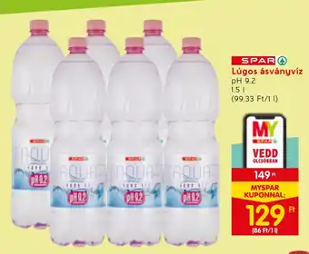 Spar SPAR Lúgos ásványvíz 1,5 l ajánlat