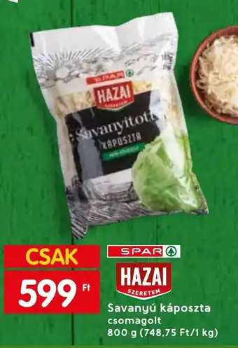 Spar SPAR Savanyú káposzta 800 g ajánlat