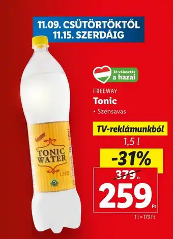 Lidl FREEWAY Tonic 1,5l ajánlat