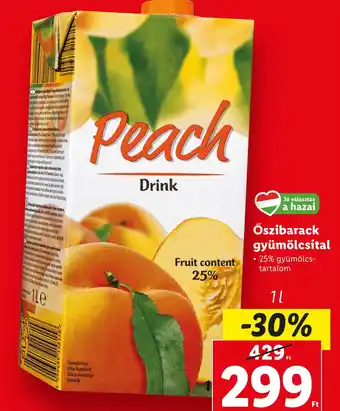 Lidl Őszibarack gyümölcsital 1l ajánlat