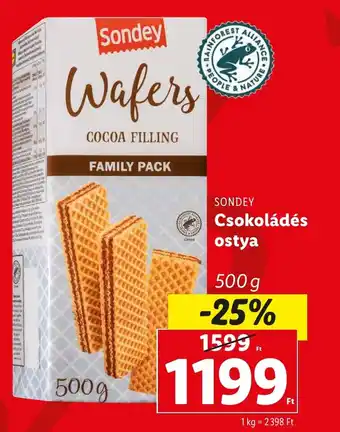 Lidl Sondey Csokoládés ostya 500g ajánlat