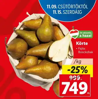 Lidl Körte 1kg ajánlat