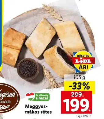 Lidl Meggyes mákos rétes 105g ajánlat