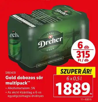 DREHER Gold dobozos sör multipack 3l