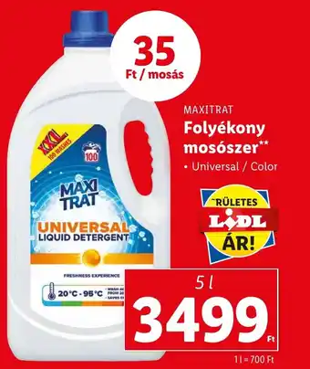 Lidl MAXITRAT Folyékony mosószer 5l ajánlat