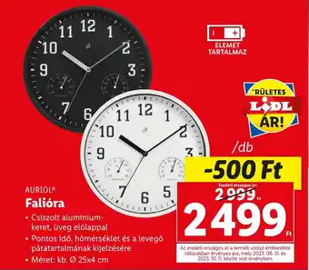Lidl AURIOL Falióra ajánlat