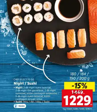 Lidl CHEF SELECT TO GO Nigiri Sushi ajánlat