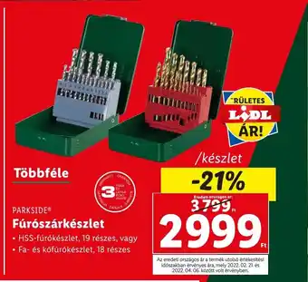 Lidl PARKSIDE Fúrószárkészlet ajánlat