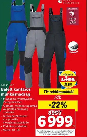 Lidl PARKSIDE Bélelt kantáros munkásnadrág ajánlat