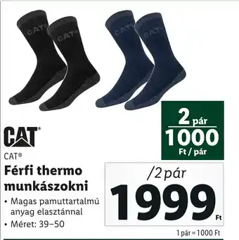 Lidl CAT Férfi thermo munkászokni ajánlat