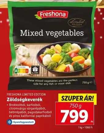 Lidl FRESHONA LIMITED EDITION Zöldségkeverék 750g ajánlat