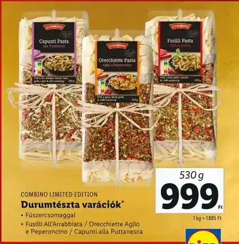 Lidl COMBINO LIMITED EDITION Durumtészta varációk 530g ajánlat