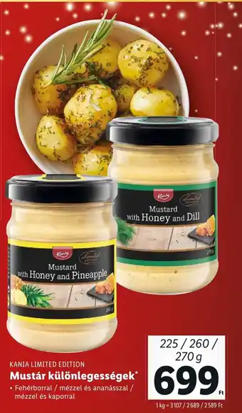 Lidl KANIA LIMITED EDITION Mustár különlegességek 270g ajánlat