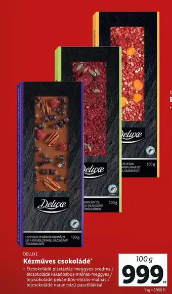 Lidl DELUXE Kézműves csokoládé 100g ajánlat