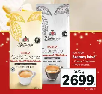 Lidl BELLAROM Szemes kávé 500g ajánlat
