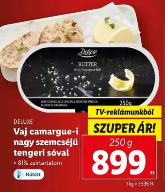Lidl DELUXE Vaj camargue i nagy szemcséjű tengeri sóval 250g ajánlat
