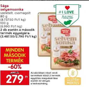 Spar Sága selyemsonka 80g ajánlat