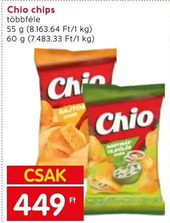 Spar Chio chips 55 / 60 g ajánlat