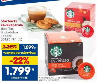 Spar Starbucks kávékapszula 12 db ajánlat