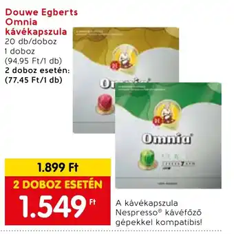 Spar Douwe Egberts Omnia kávékapszula 20 db ajánlat