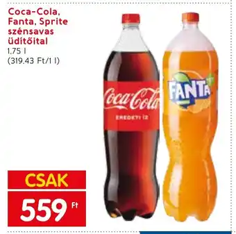 Spar Coca-Cola, Fanta, Sprite szénsavas üdítőital 1,75 l ajánlat
