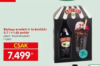 Spar Baileys eredeti ír krémlikőr 0,7 l + 1 db ajánlat