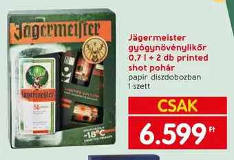 Spar Jägermeister gyógynövénylikőr 0,7 l + 2 db shot pohár ajánlat