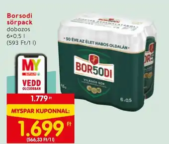 Spar Borsodi sörpack 6 x 0,5 l ajánlat