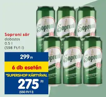 Spar Soproni sör 0,5 l ajánlat