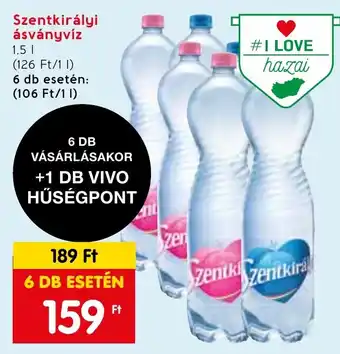 Spar Szentkirályi ásványvíz 1,5 I ajánlat