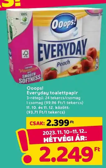 Spar Ooops! Everyday toalettpapír 24 tekercs ajánlat