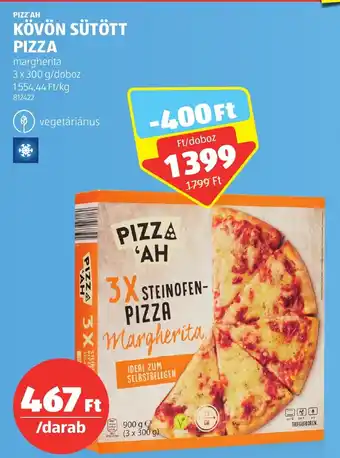 ALDI PIZZ'AH KÖVÖN SÜTÖTT PIZZA 3 x 300 g ajánlat