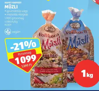 ALDI HAPPY HARVEST MÜZLI 1000 g ajánlat