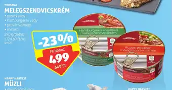 ALDI PRIMANA MELEGSZENDVICSKRÉM 290 g ajánlat