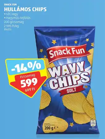 ALDI SNACK FUN HULLÁMOS CHIPS 200 g ajánlat