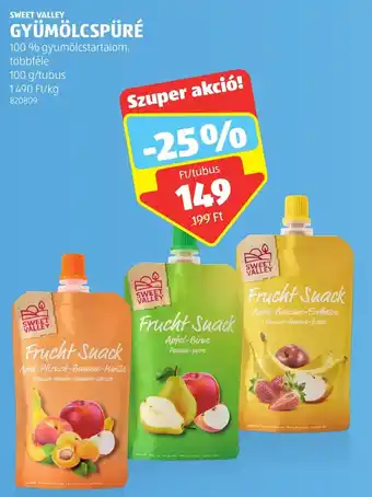 ALDI SWEET VALLEY GYÜMÖLCSPÜRÉ 100 g ajánlat