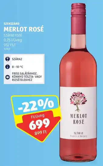 ALDI SZEKSZÁRD MERLOT ROSÉ 0,75 l ajánlat