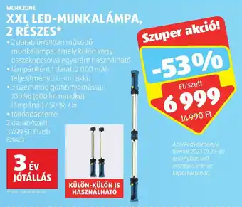 ALDI WORKZONE XXL LED-MUNKALÁMPA 2 részes ajánlat