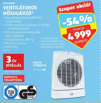 ALDI EASYHOME VENTILÁTOROS HŐSUGÁRZÓ 1 db ajánlat