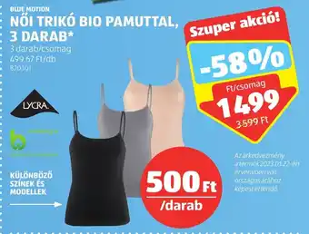 ALDI BLUE MOTION NŐI TRIKÓ BIO PAMUTTAL 3 db ajánlat