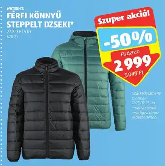 ALDI WATSON'S FÉRFI KÖNNYŰ STEPPELT DZSEKI 1 db ajánlat